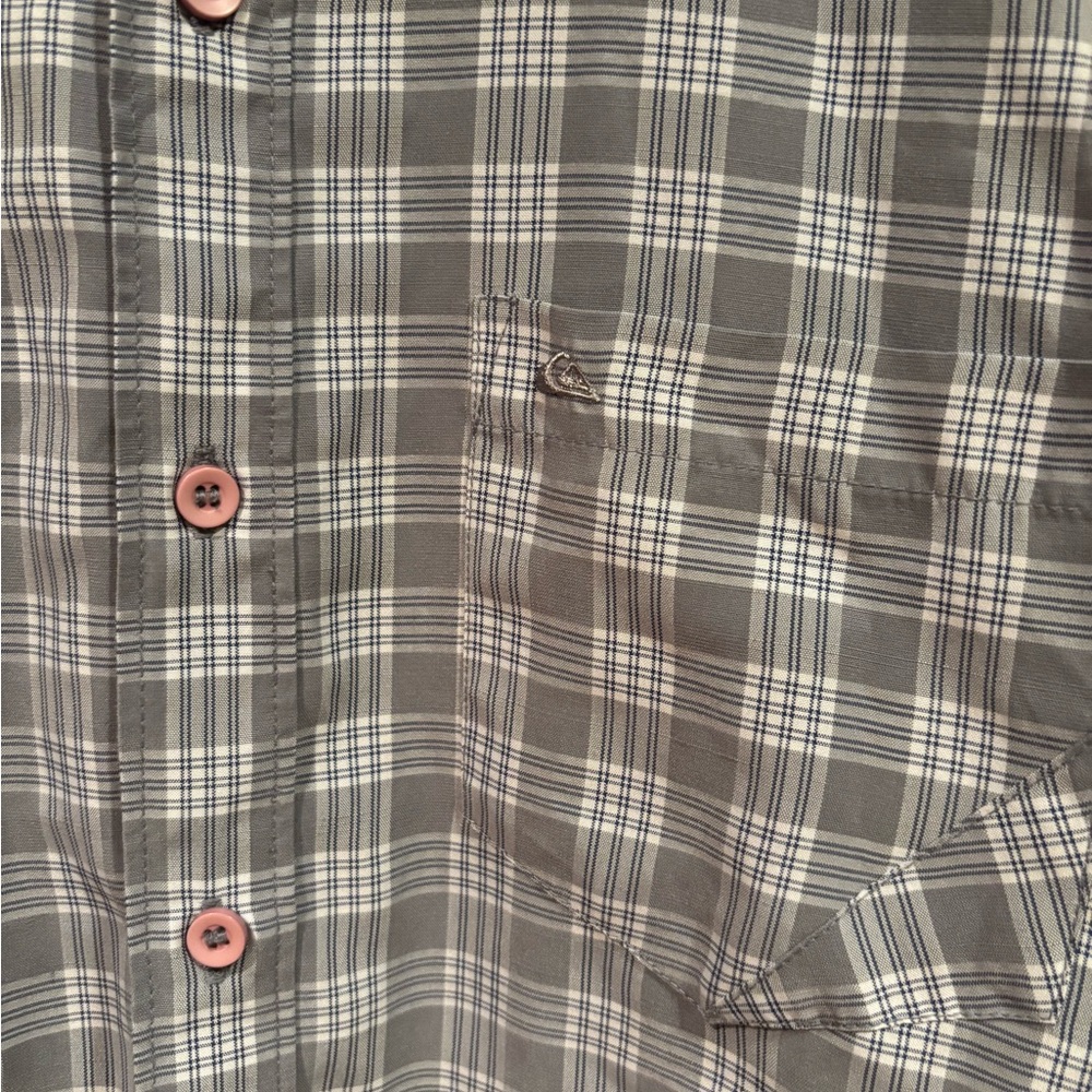 Quicksilver Waterman Collection Gray Plaid Men's Shirt - Picture 3 of 5